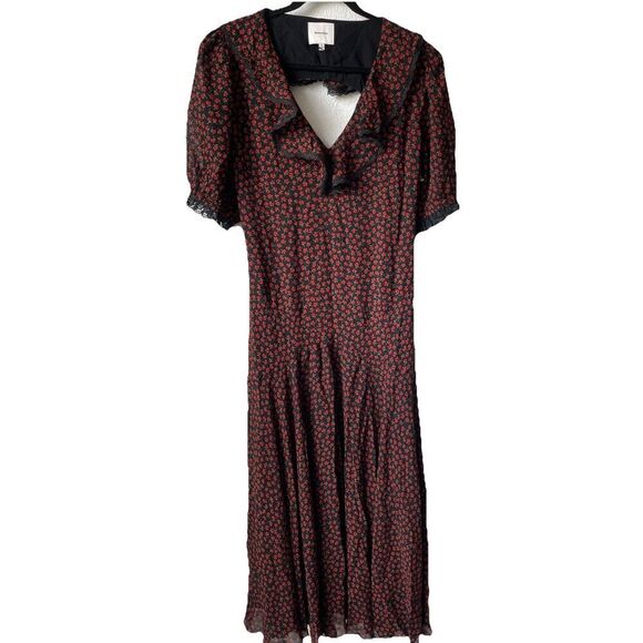 New! Reformation Evra Lace Trim Maxi Dress in Rowan Sz 12 $278 - Picture 7 of 10